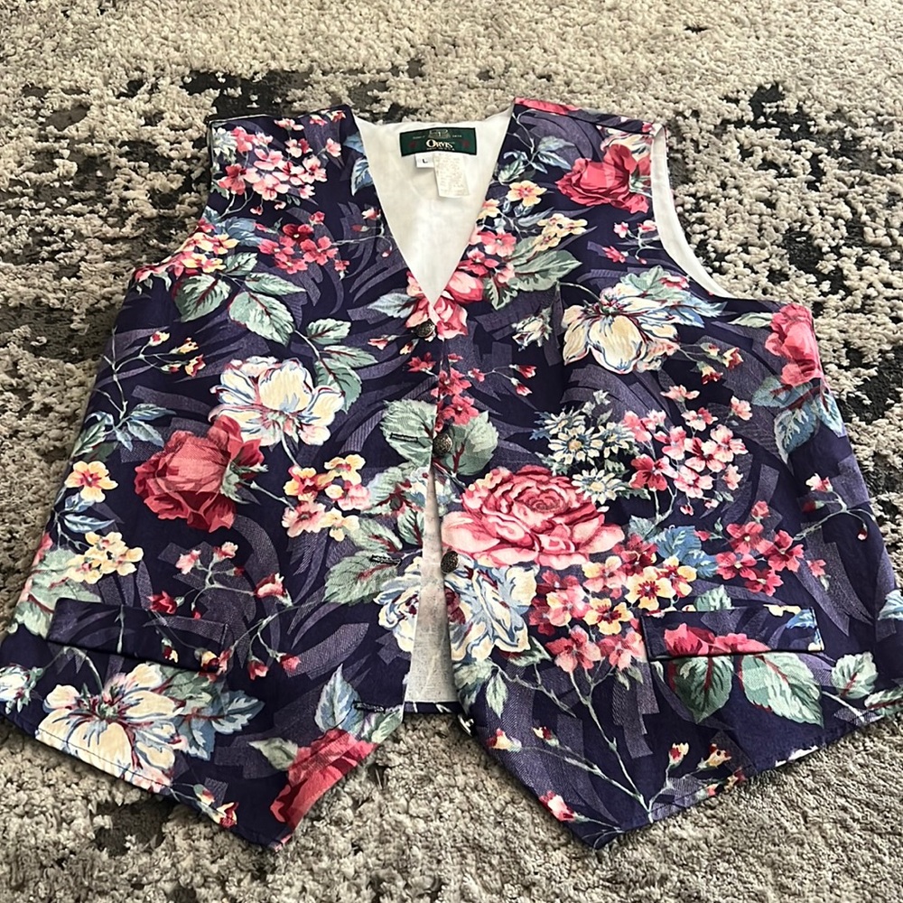 Orvis Flower Vest - Size Large - Casual Elegance